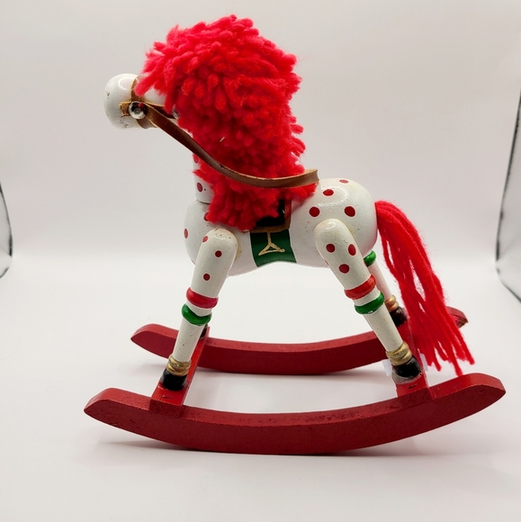 Vintage Wooden Rocking Horse Christmas Decor 7" - Picture 2 of 4